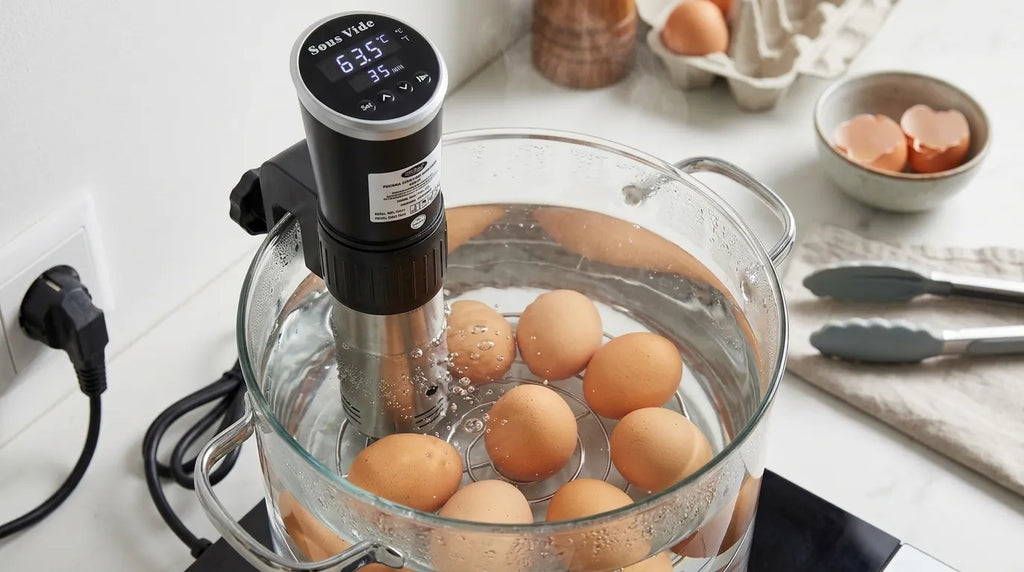 Thermoplongeur qui cuit des oeufs 