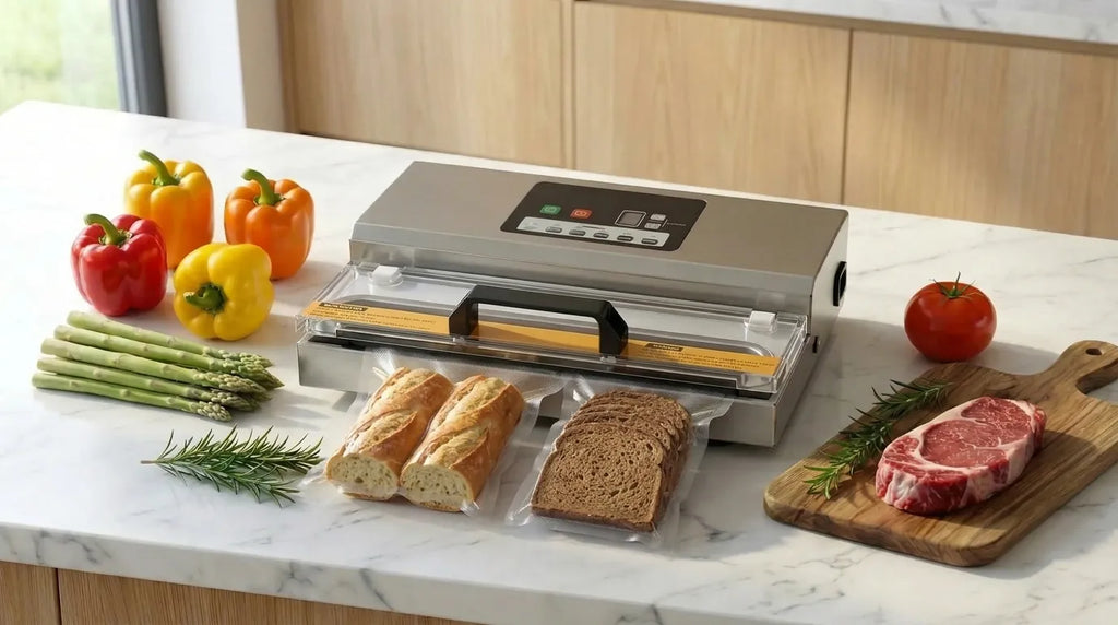 Sous vide machine die brood vacuüm verpakt