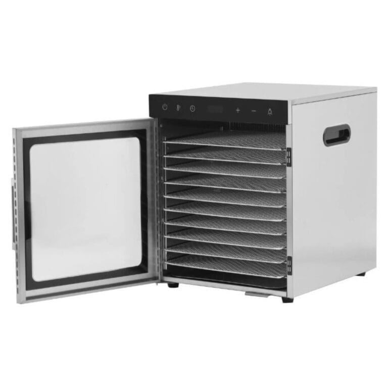 RVS voedseldroger - 10 roosters (800W / 30 tot 90°C)