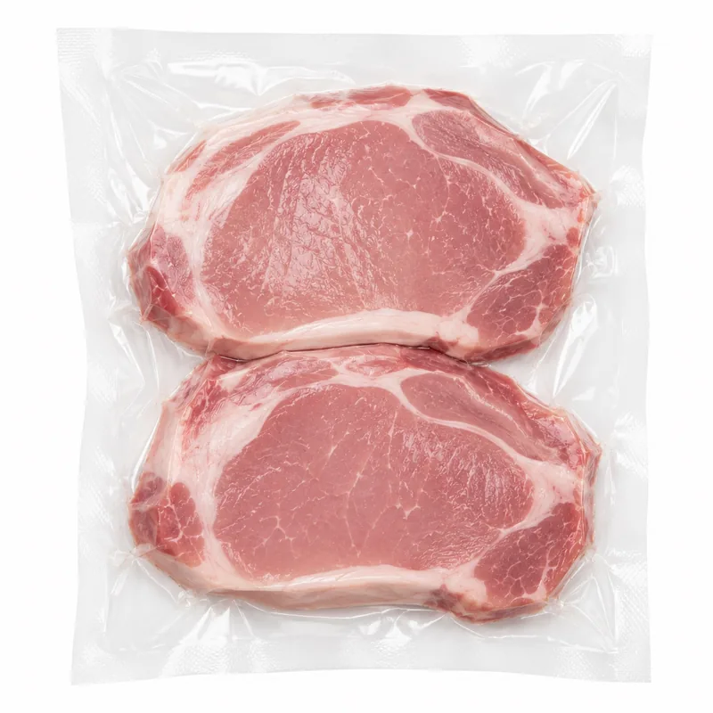 Pièces of porc emballées sous vacuum en slagerij