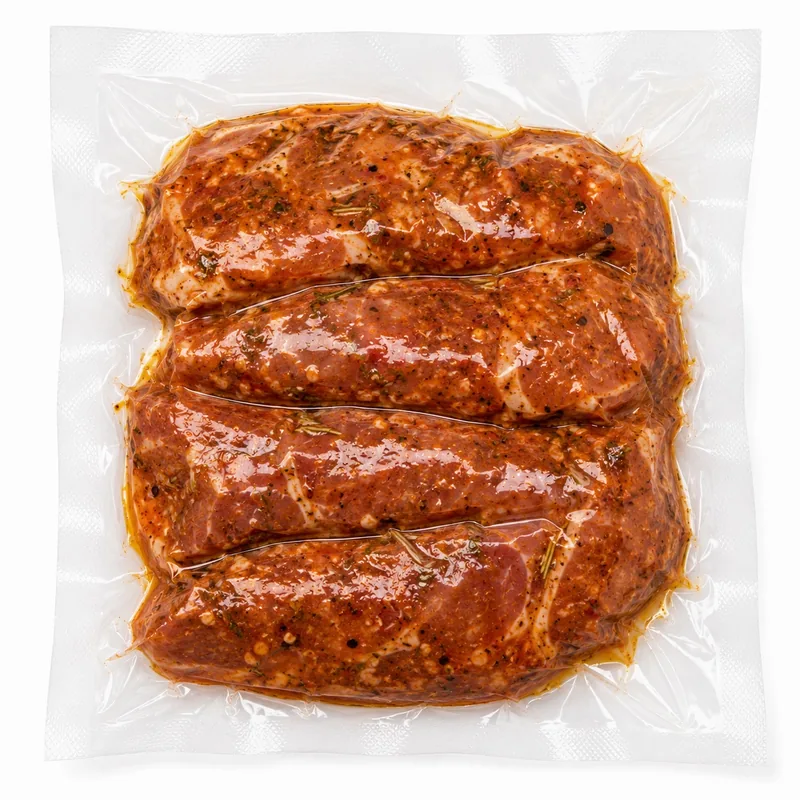 Marinated vleess conditionnées sous vide